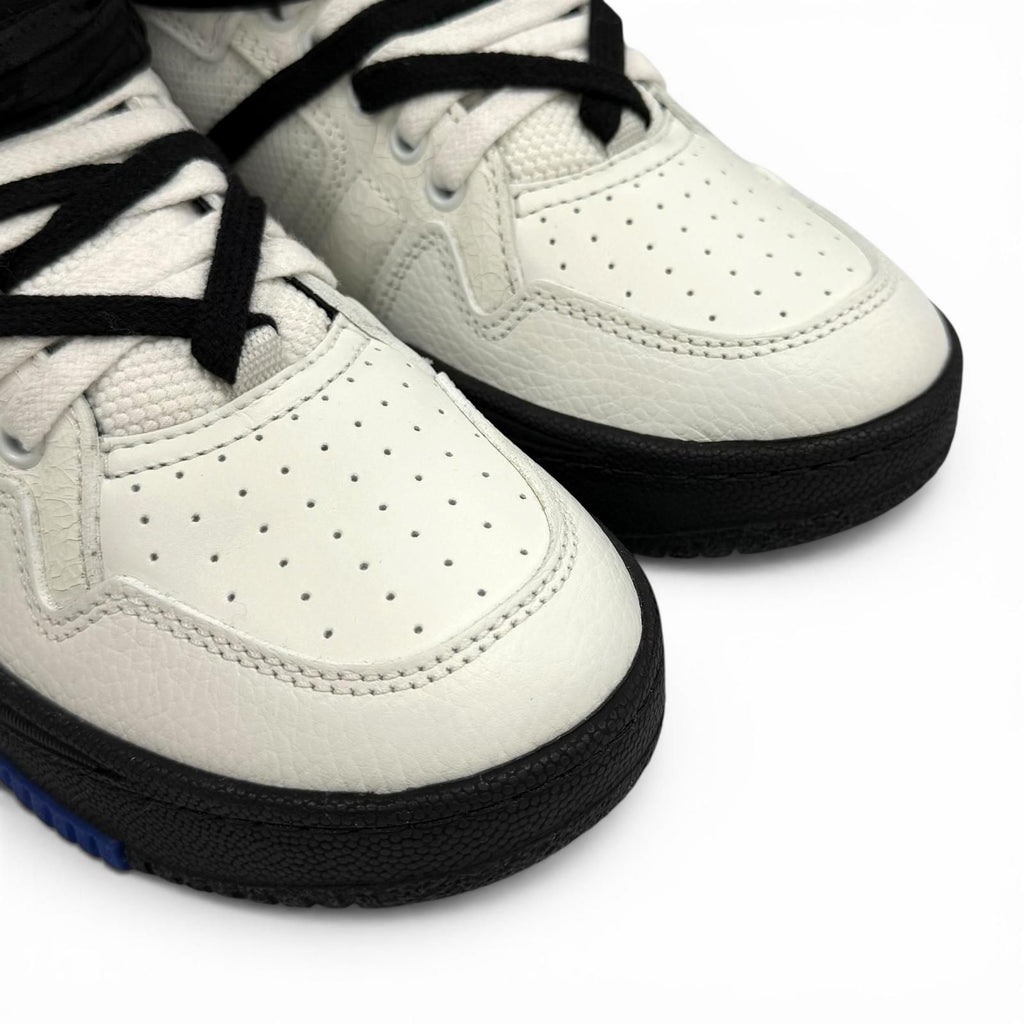 Saint Laurent Smith Logo Embroidered Lace Up Leather High Cut Sneakers White — view 8