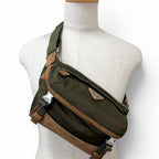 Prada Re-Nylon Suede Leather Triangle Logo Belt Bag Khaki Brown — view 3