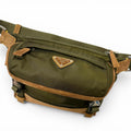 Prada Re-Nylon Suede Leather Triangle Logo Belt Bag Khaki Brown