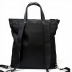 Prada Triangle Logo Saffiano Leather Re-Nylon 2-Way Backpack Tote Black — view 4