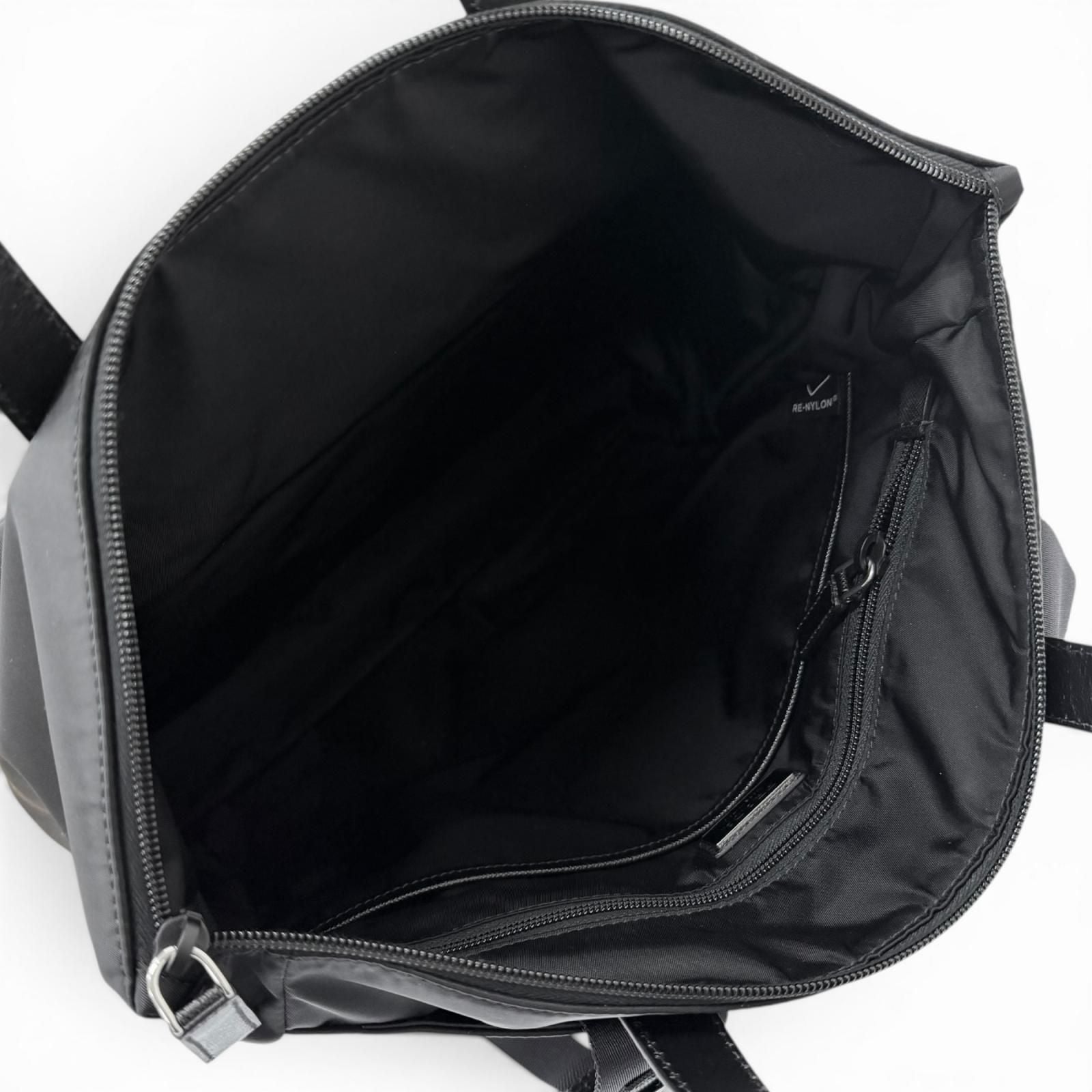 Prada Triangle Logo Saffiano Leather Re-Nylon 2-Way Backpack Tote Black — view 5