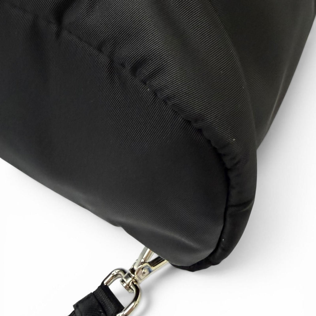 Prada Triangle Logo Saffiano Leather Re-Nylon 2-Way Backpack Tote Black — view 8