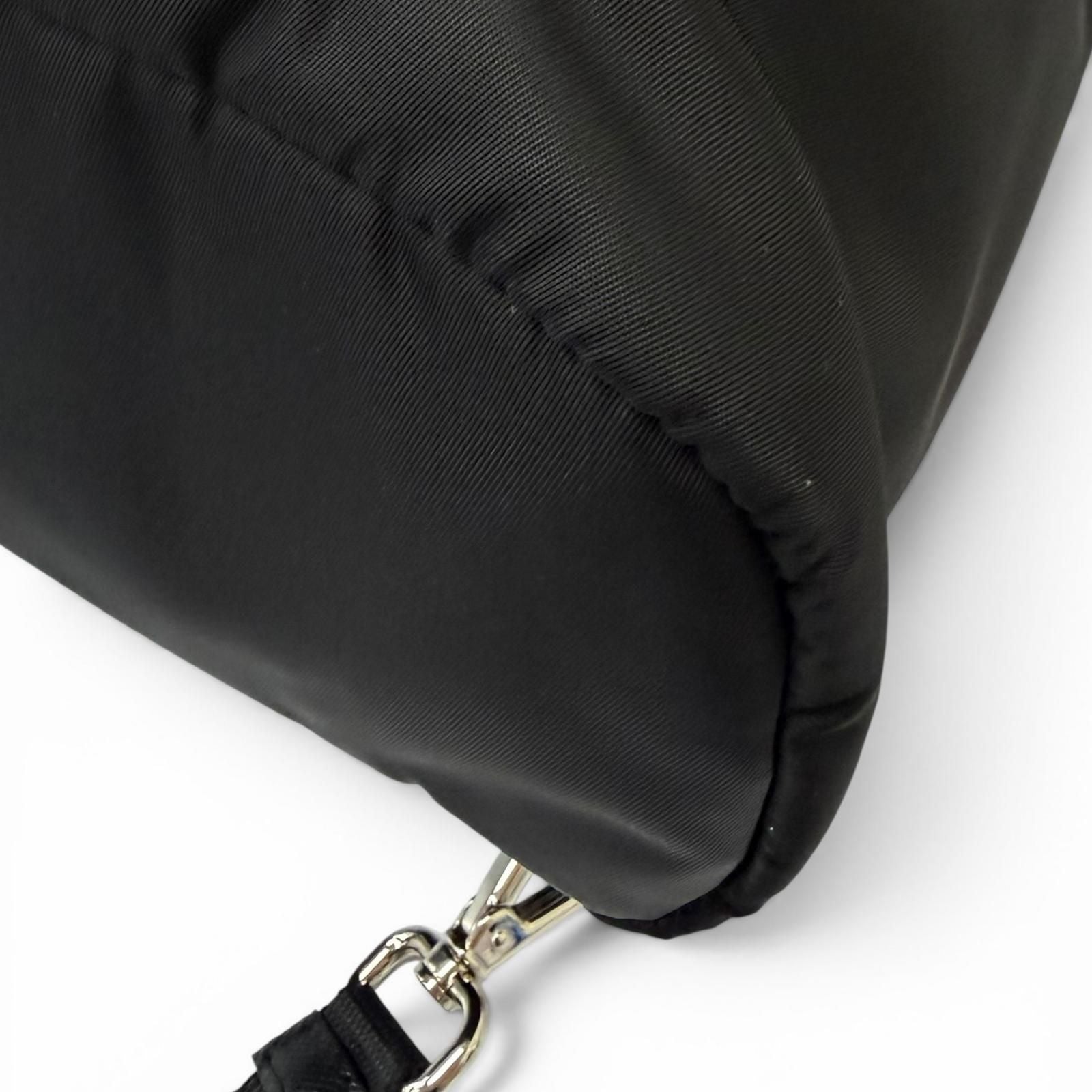 Prada Triangle Logo Saffiano Leather Re-Nylon 2-Way Backpack Tote Black — view 8