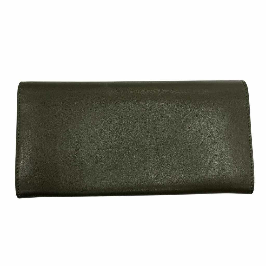 Fendi Peekaboo Leather Continental Wallet Dark Green Gold — view 3