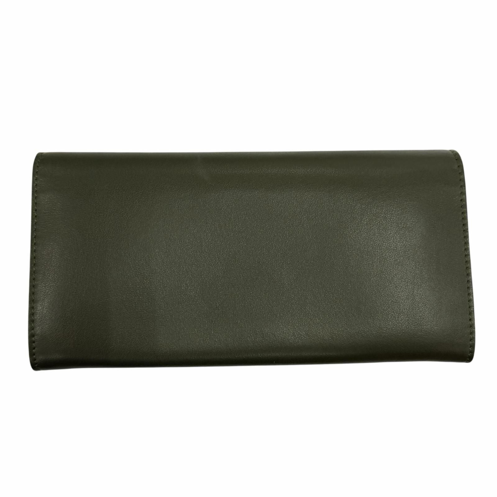 Fendi Peekaboo Leather Continental Wallet Dark Green Gold — view 3