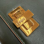Fendi Peekaboo Leather Continental Wallet Dark Green Gold — view 8