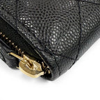 Chanel Quilted Caviar Leather Zip Small Wallet Rando Bifold Black — view 7