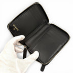 Chanel Quilted Caviar Leather Zip Small Wallet Rando Bifold Black — view 5
