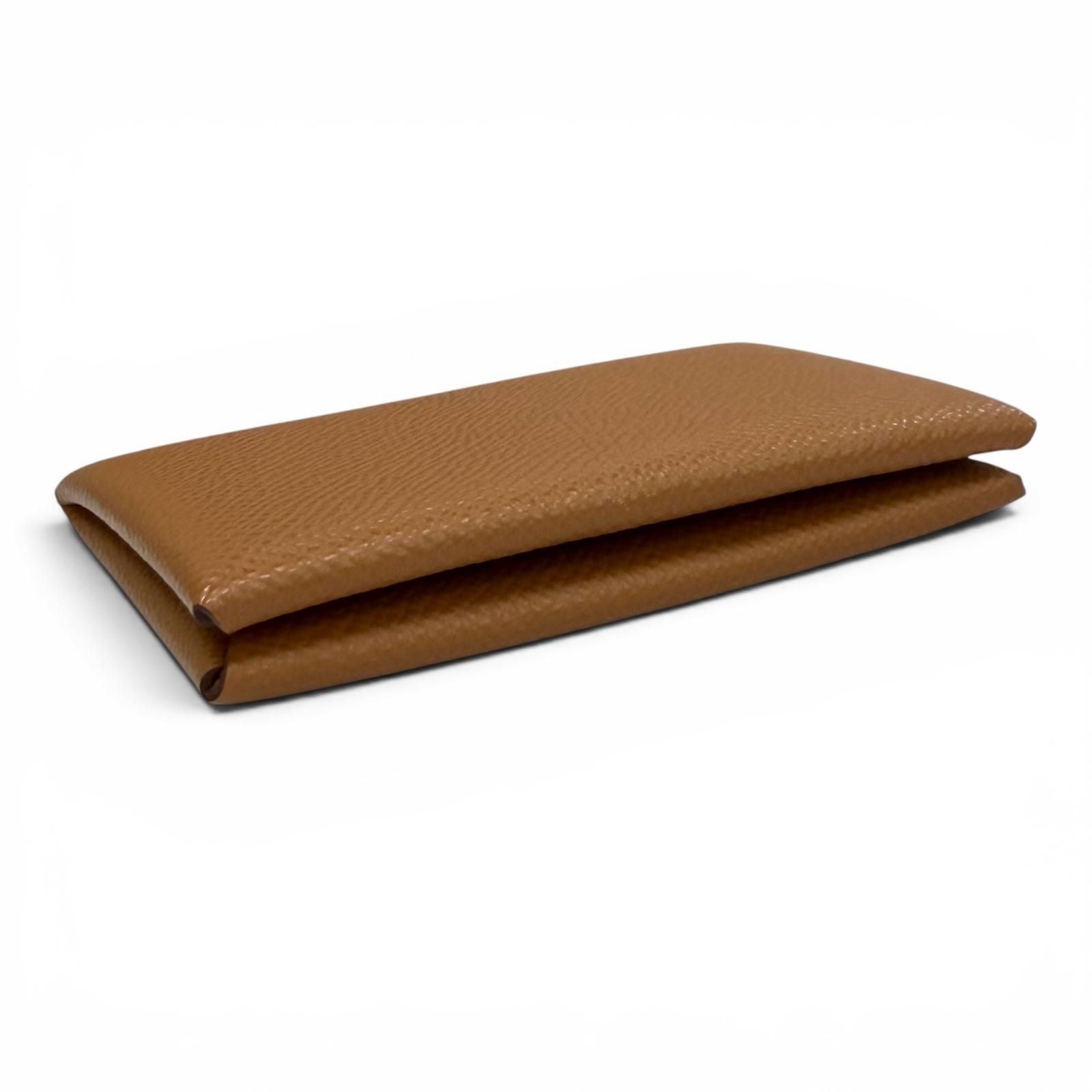 Hermes Calvi Gold Veau Epsom Silver Business Card Holder Case — view 4