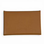 Hermes Calvi Gold Veau Epsom Silver Business Card Holder Case