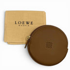 Loewe Sheepskin Anagram Round Zip Leather Coin Case Brown — view 2