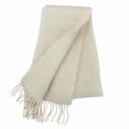 Loewe Mohair Wool Anag Lambskin Patch Fringe Scarf Ivory — view 2