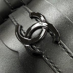 Chanel CC Logo with Thick Sole Leather Loafers Black — view 9