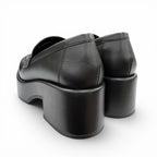 Chanel CC Logo with Thick Sole Leather Loafers Black — view 6
