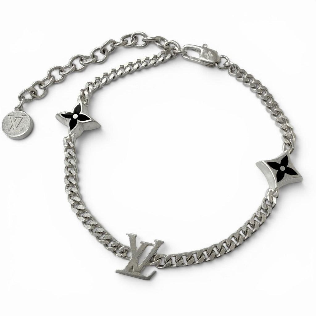 Louis Vuitton Bracelet LV Spike Monogram Flower Silver