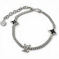 Louis Vuitton Bracelet LV Spike Monogram Flower Silver