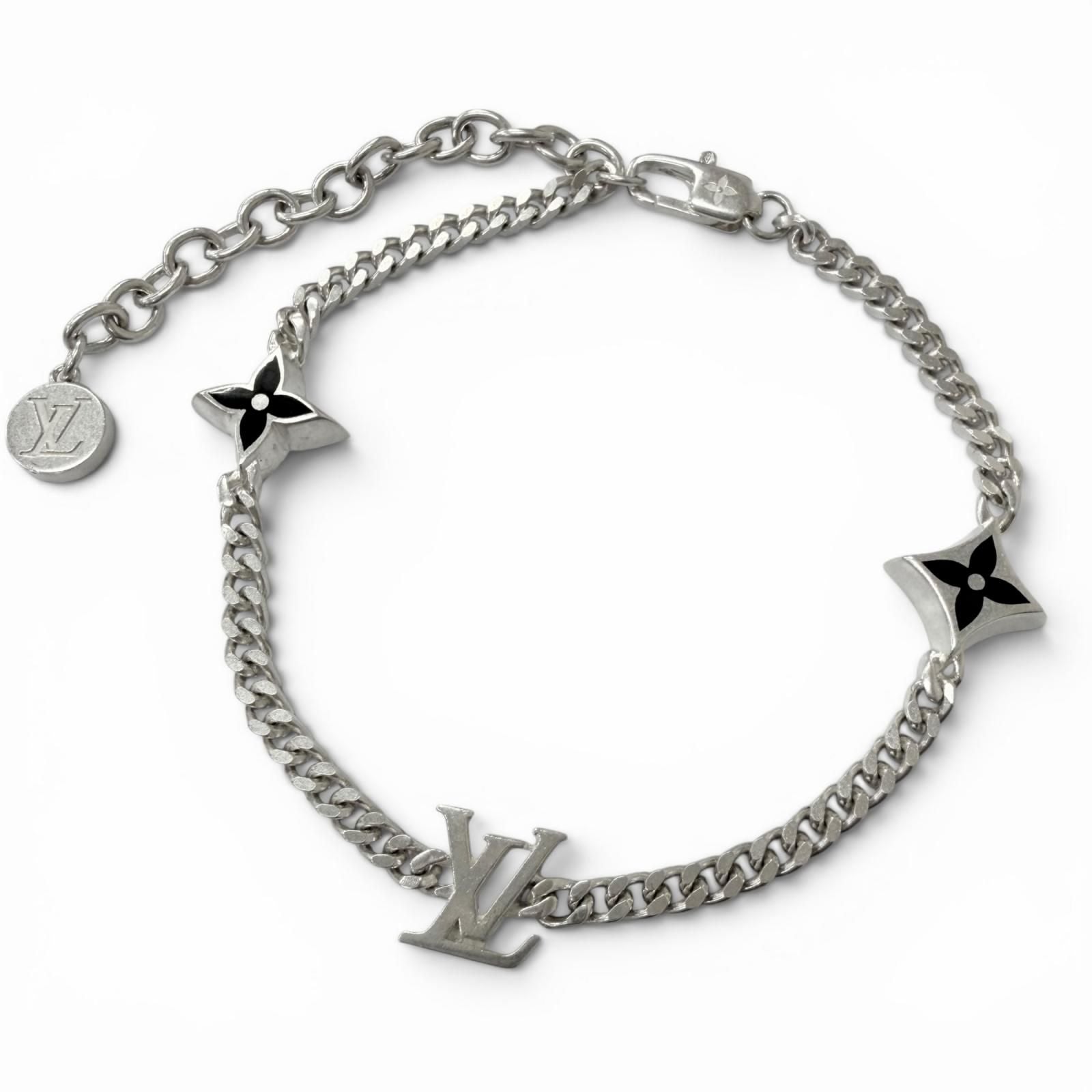 Louis Vuitton Bracelet LV Spike Monogram Flower Silver
