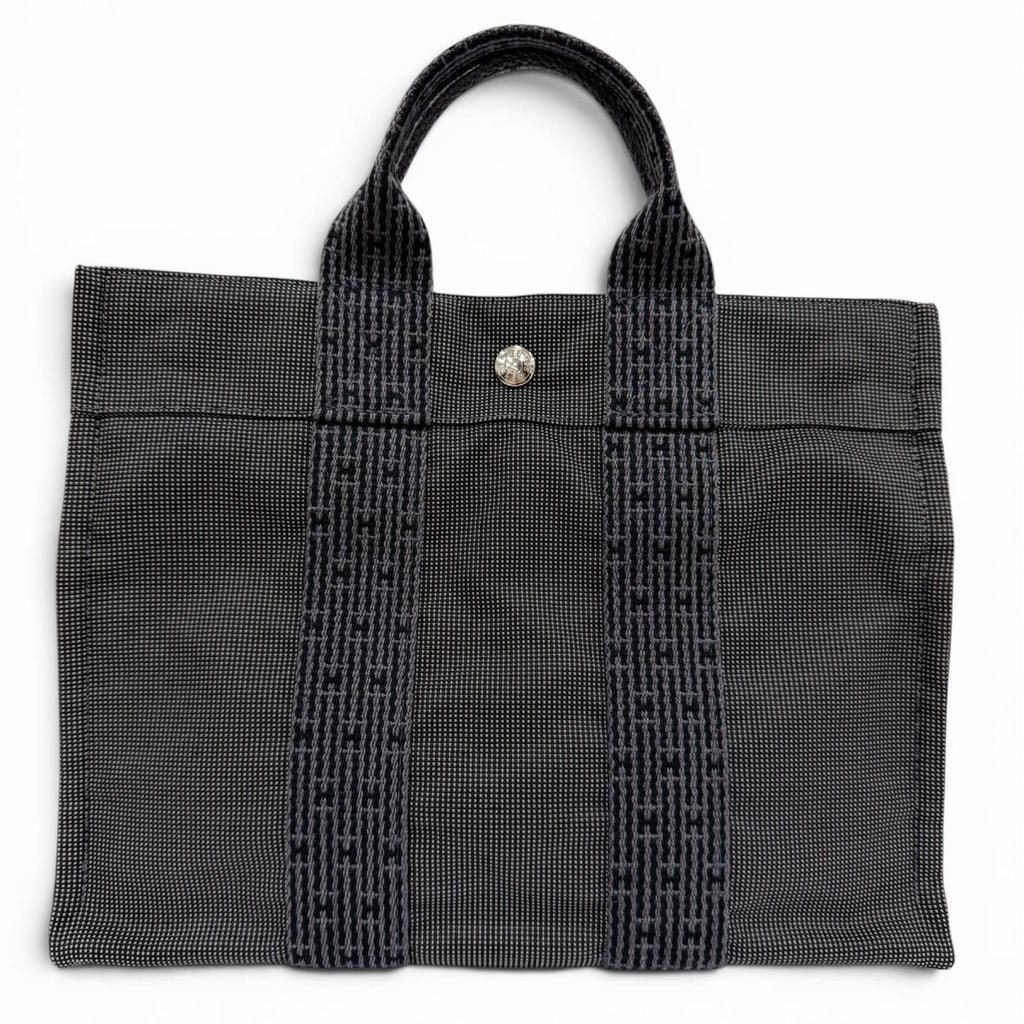 Hermes Her Line PM Silver Series Canvas Tote Gray — view 2