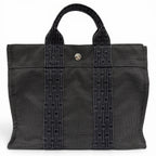 Hermes Her Line PM Silver Series Canvas Tote Gray