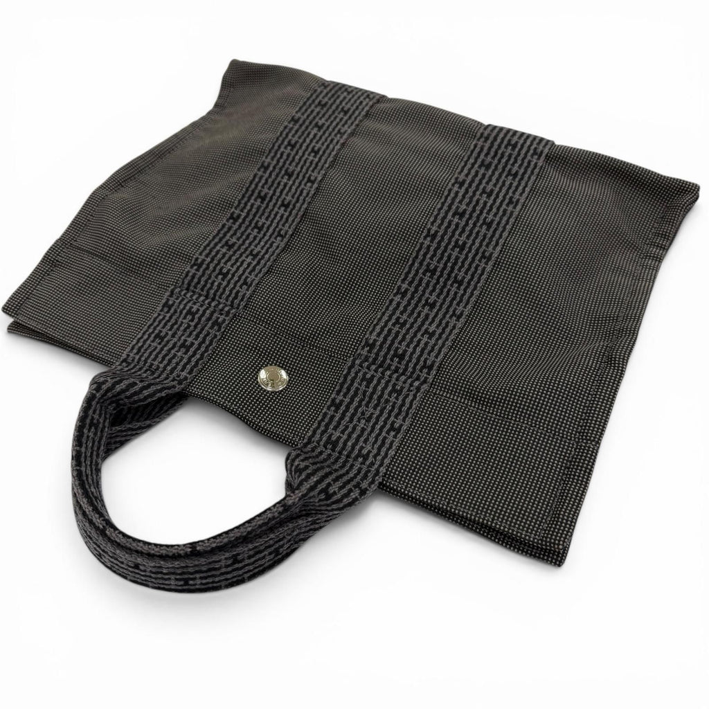 Hermes Her Line PM Silver Series Canvas Tote Gray — view 4