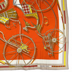 Hermes Carre Geant 140 Voitures en Rquilibre Cashmere Silk Blanc Orange Jaune — view 5