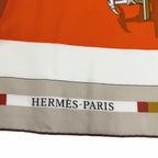 Hermes Carre Geant 140 Voitures en Rquilibre Cashmere Silk Blanc Orange Jaune — view 8