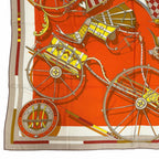 Hermes Carre Geant 140 Voitures en Rquilibre Cashmere Silk Blanc Orange Jaune — view 6