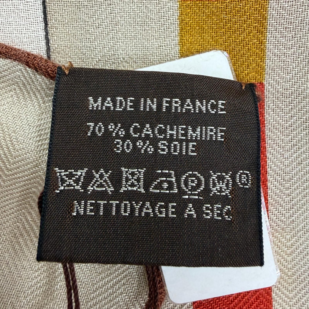 Hermes Carre Geant 140 Voitures en Rquilibre Cashmere Silk Blanc Orange Jaune — view 9