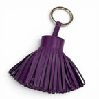 Hermes Carmen Violet Silver Tassel Leather Bag Charm Key Holder