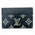 Louis Vuitton Card Holder Double Monogram Shadow Leather Case Blue Marine