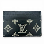 Louis Vuitton Card Holder Double Monogram Shadow Leather Case Blue Marine — view 2