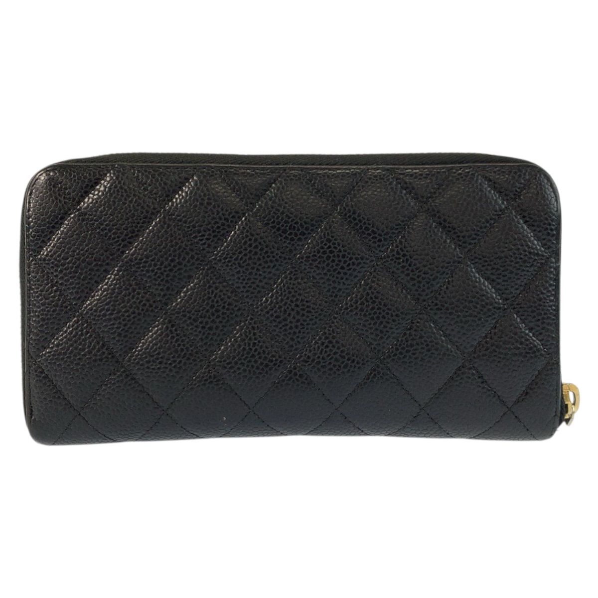 Chanel Quilted CC Logo Black Gold Leather Wallet — view 2