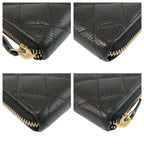 Chanel Quilted CC Logo Black Gold Leather Wallet — view 6