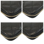 Chanel Quilted CC Logo Black Gold Leather Wallet — view 7