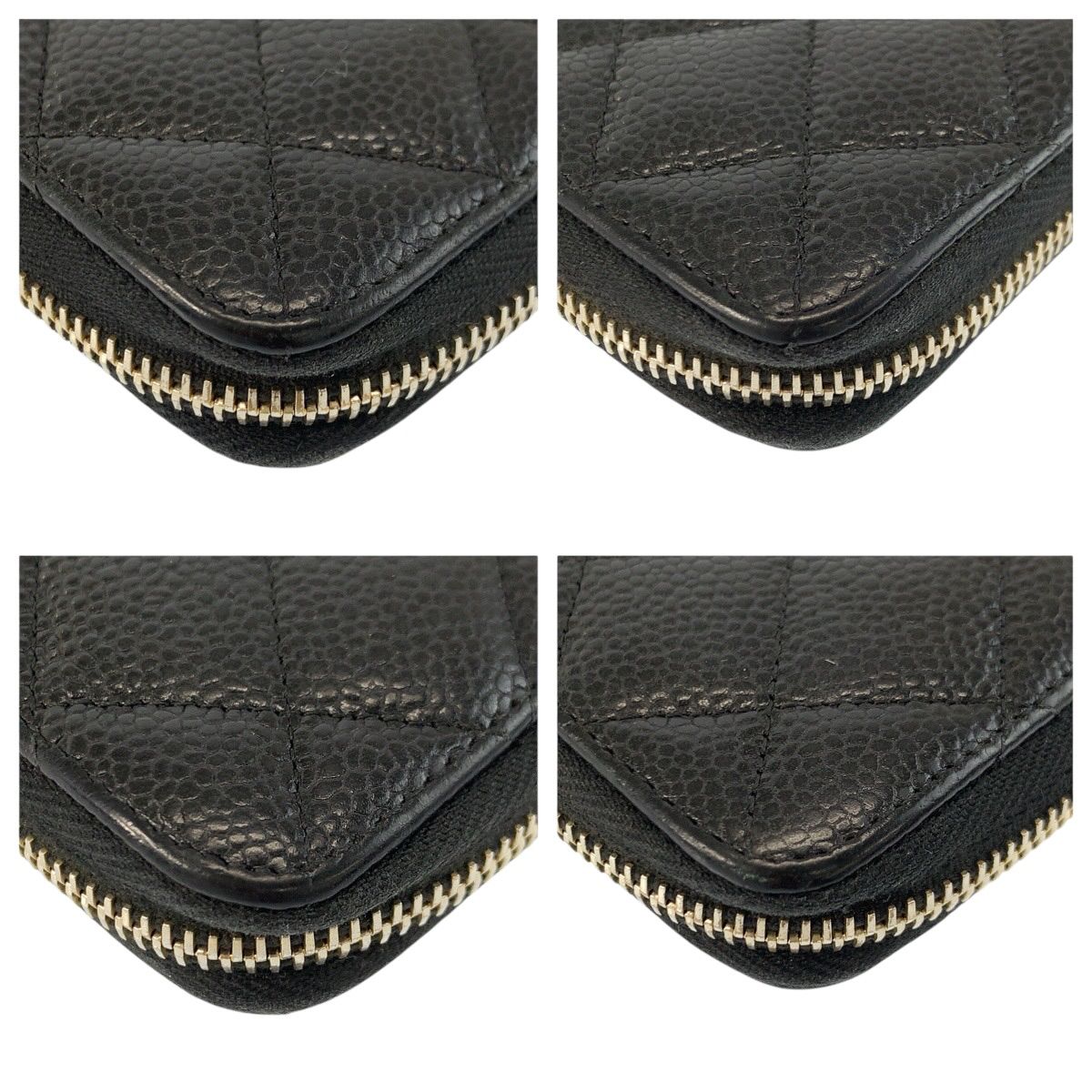 Chanel Quilted CC Logo Black Gold Leather Wallet — view 7