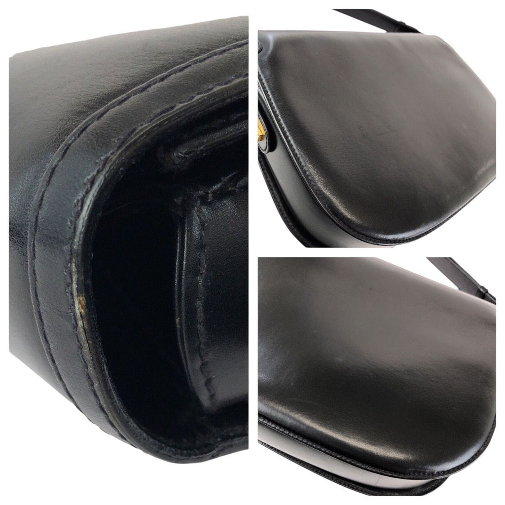 Gucci Vintage Black Gold Leather Shoulder — view 5