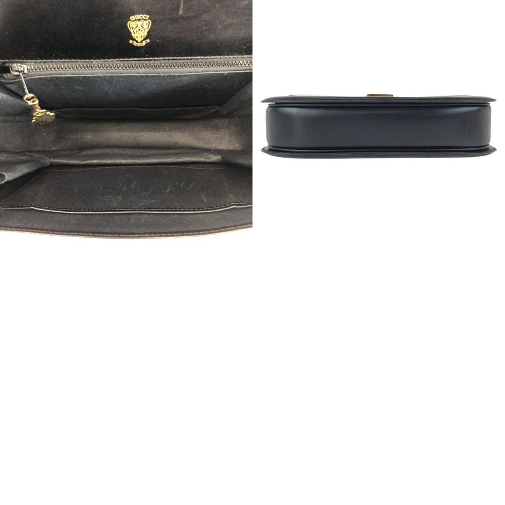 Gucci Vintage Black Gold Leather Shoulder — view 9