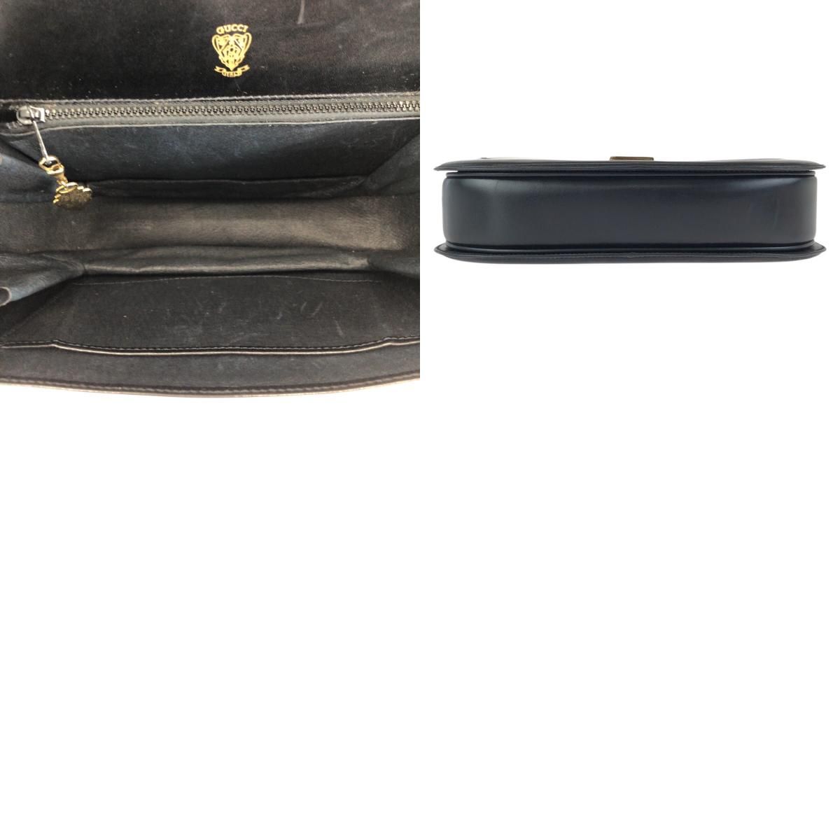 Gucci Vintage Black Gold Leather Shoulder — view 9
