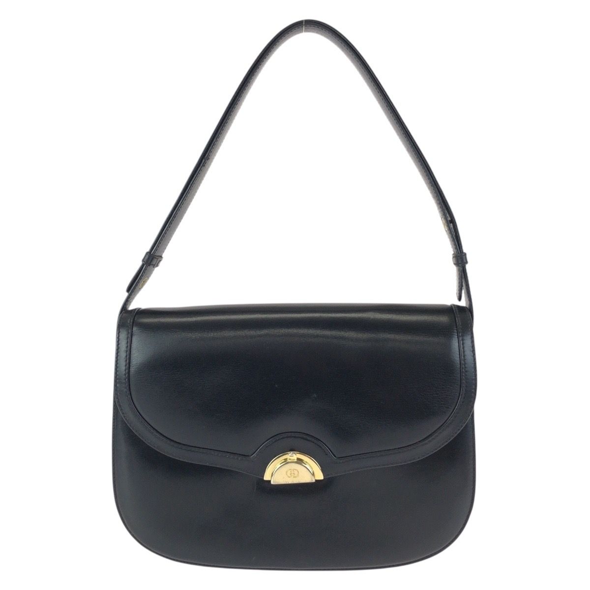 Gucci Vintage Black Gold Leather Shoulder
