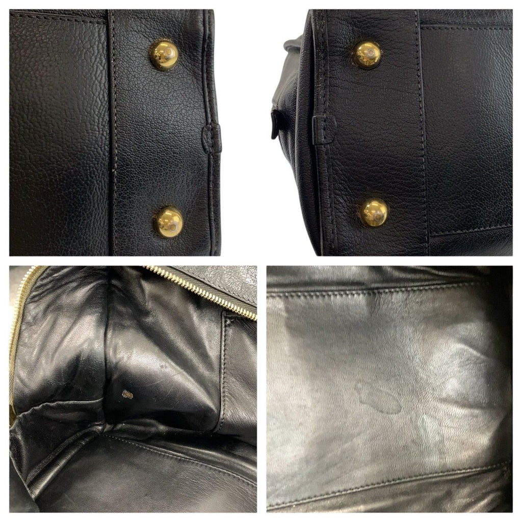 Loewe Amazona 36 Black Gold Leather Boston — view 5