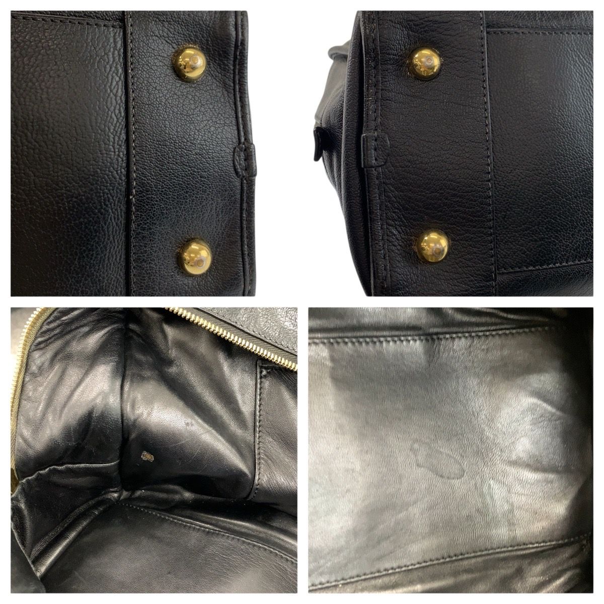 Loewe Amazona 36 Black Gold Leather Boston — view 5