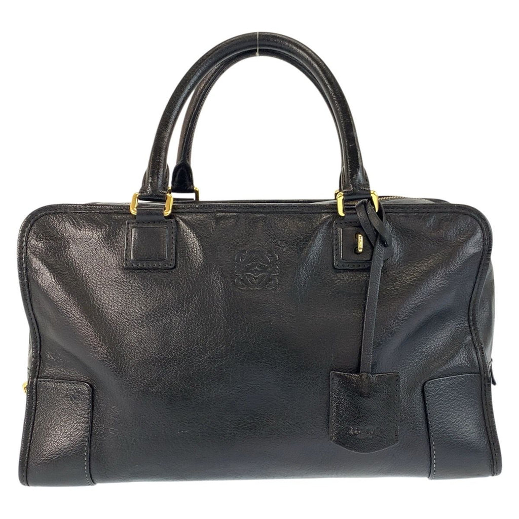 Loewe Amazona 36 Black Gold Leather Boston
