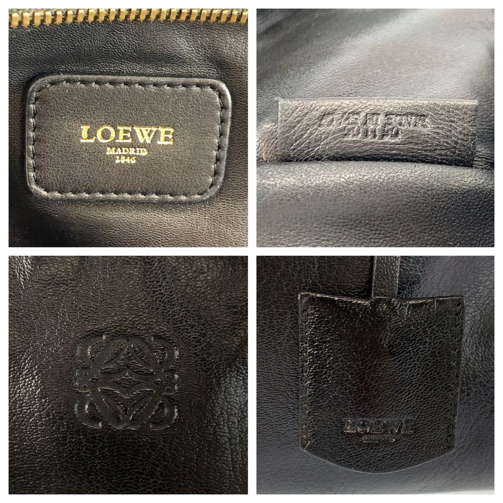 Loewe Amazona 36 Black Gold Leather Boston — view 3