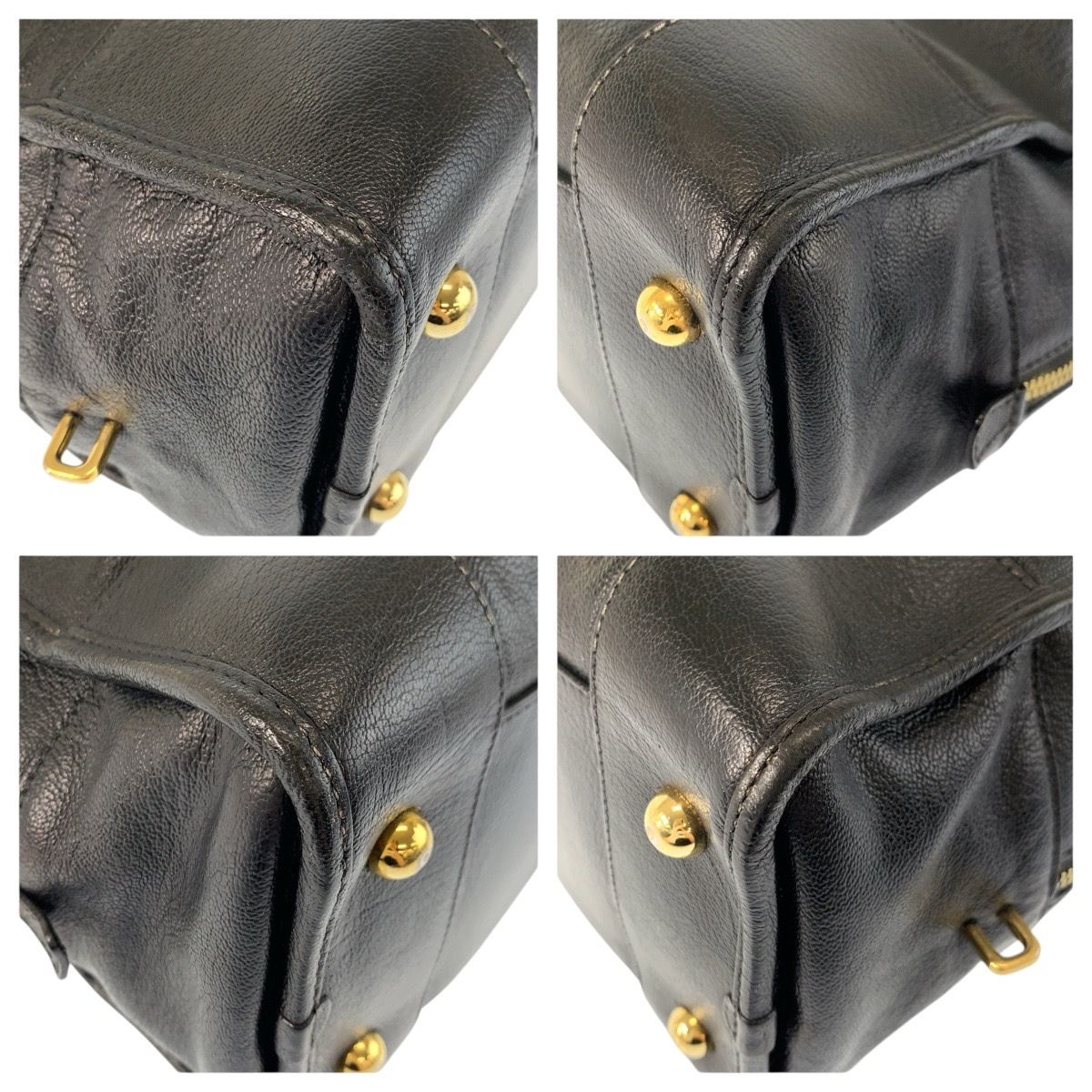 Loewe Amazona 36 Black Gold Leather Boston — view 4