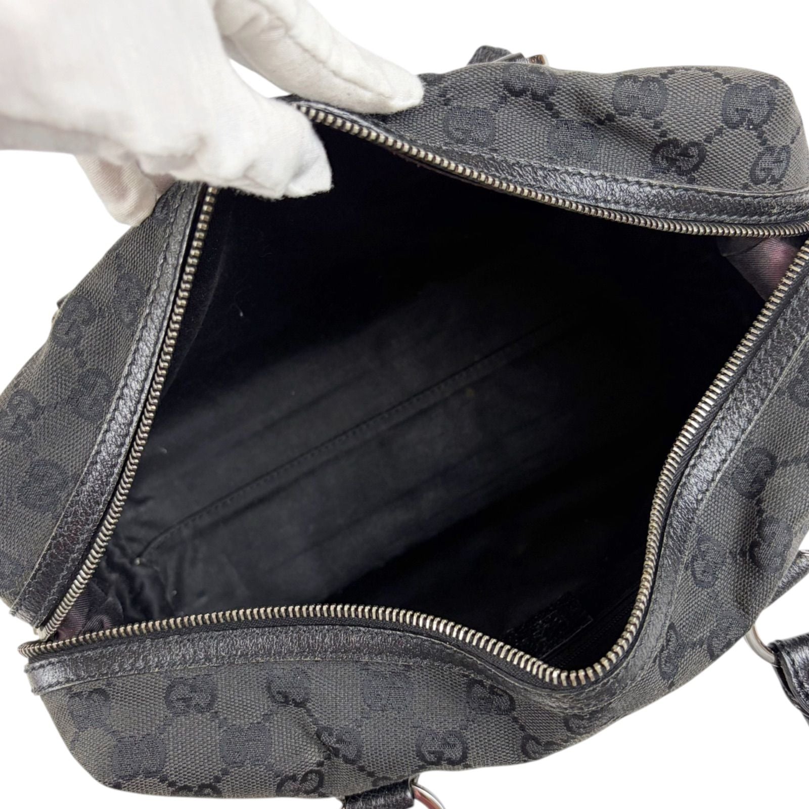 Gucci GG Canvas Mini Boston Bag Black — view 9