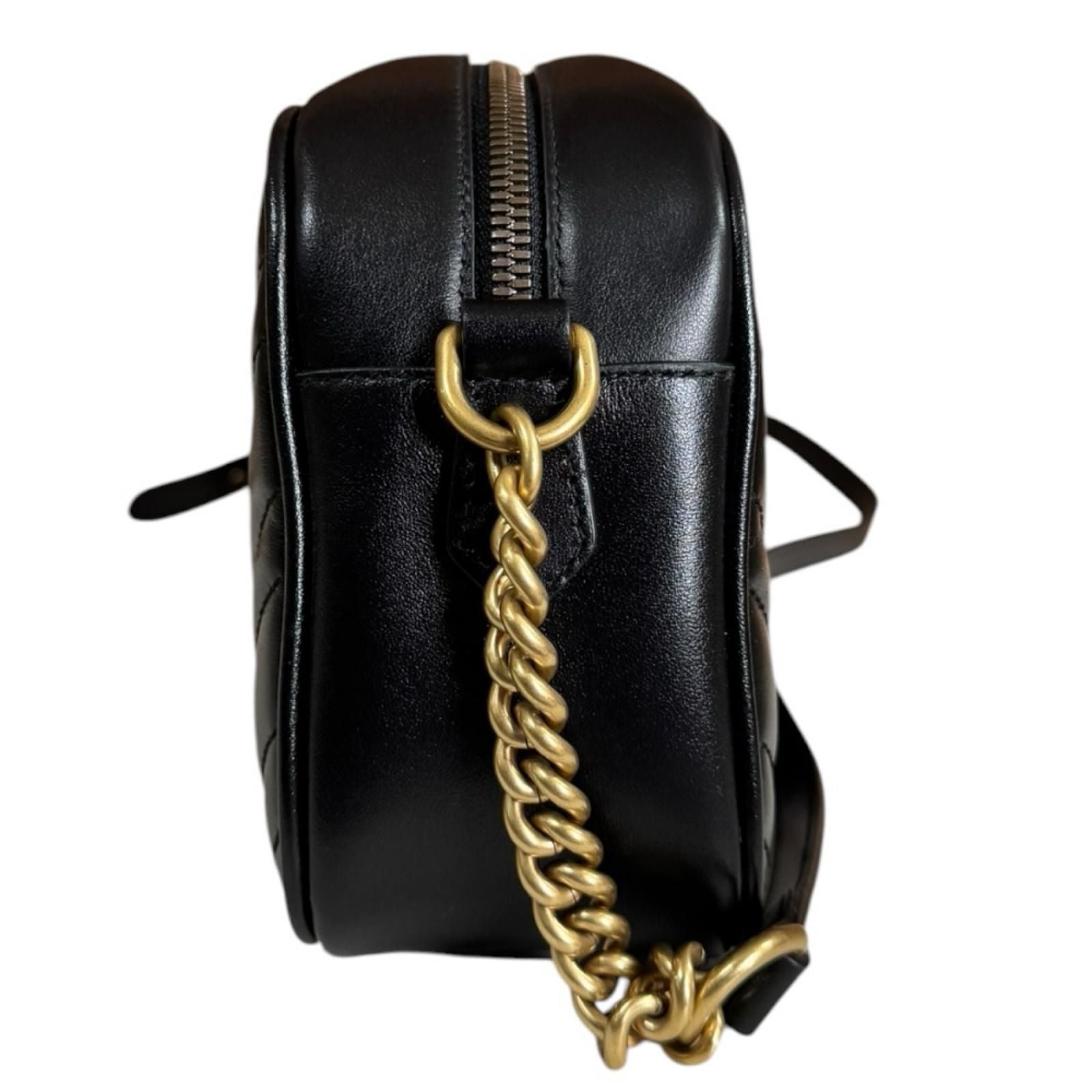 Gucci GG Marmont Shoulder Bag Leather Black — view 5