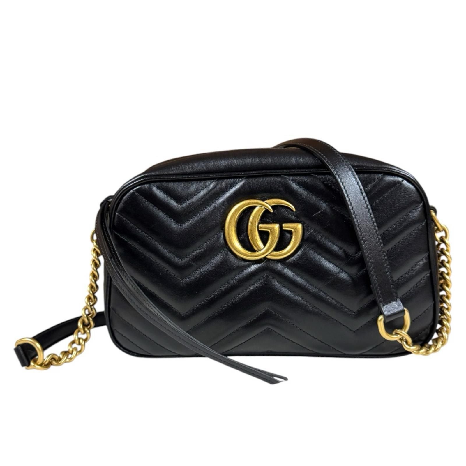 Gucci GG Marmont Shoulder Bag Leather Black