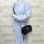 Gucci GG Marmont Shoulder Bag Leather Black — view 2