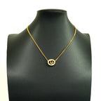 Dior Necklace Logo Oval Gold Plated Rhinestone — view 5