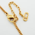Dior Necklace Logo Oval Gold Plated Rhinestone — view 4